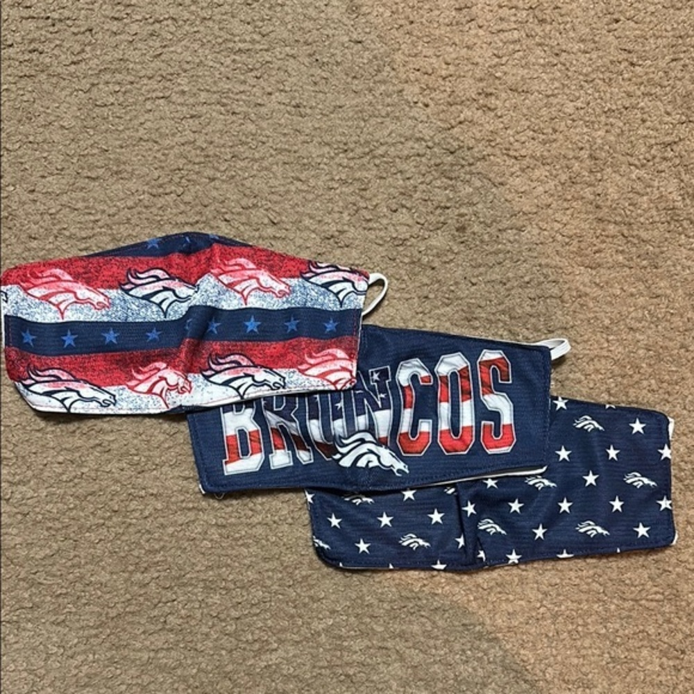 NFL Denver Broncos Face Masks - Red, Blue, White 🌙